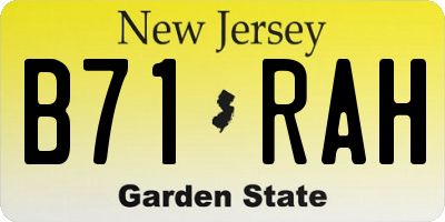 NJ license plate B71RAH