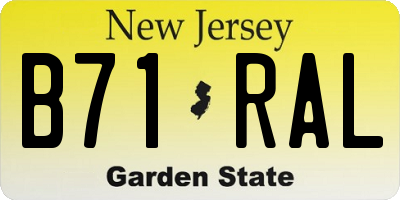 NJ license plate B71RAL