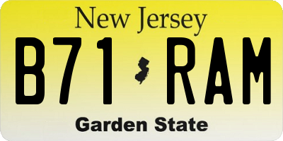 NJ license plate B71RAM