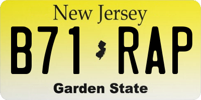 NJ license plate B71RAP