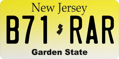 NJ license plate B71RAR