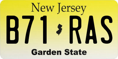 NJ license plate B71RAS
