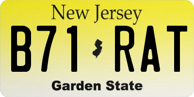 NJ license plate B71RAT