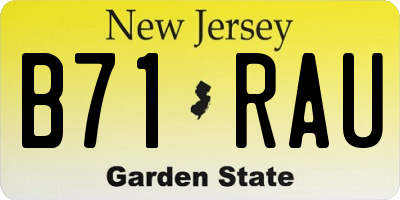 NJ license plate B71RAU