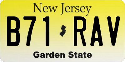 NJ license plate B71RAV