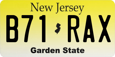 NJ license plate B71RAX