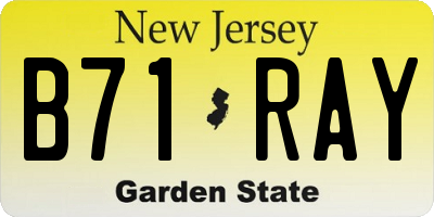NJ license plate B71RAY