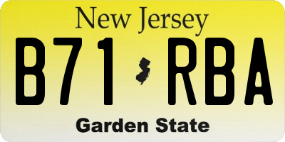 NJ license plate B71RBA