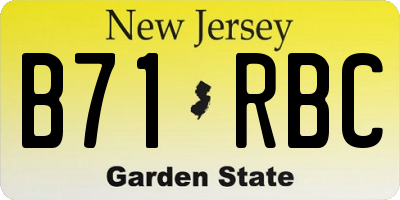 NJ license plate B71RBC