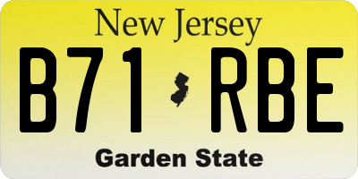 NJ license plate B71RBE