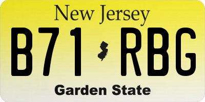 NJ license plate B71RBG