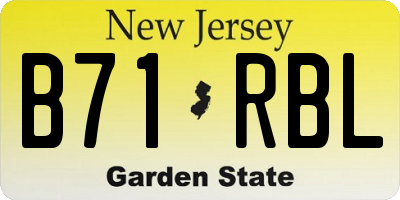 NJ license plate B71RBL