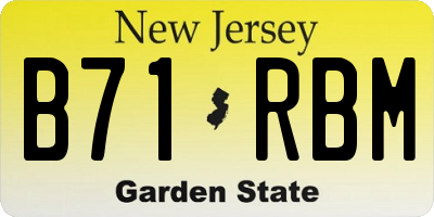 NJ license plate B71RBM