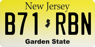 NJ license plate B71RBN