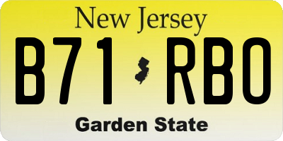 NJ license plate B71RBO