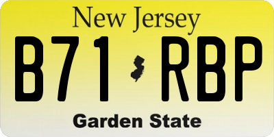 NJ license plate B71RBP