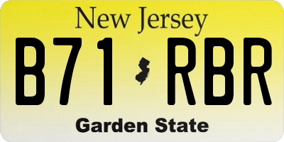 NJ license plate B71RBR