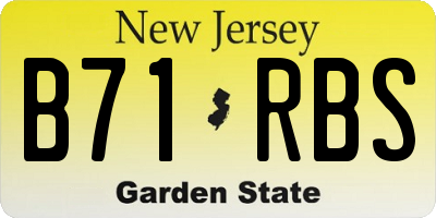 NJ license plate B71RBS