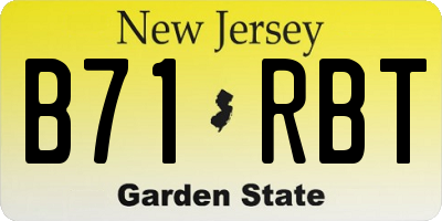 NJ license plate B71RBT