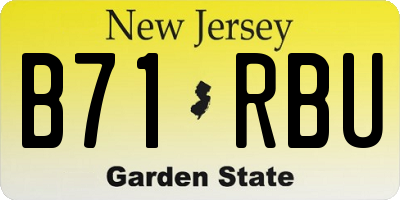 NJ license plate B71RBU
