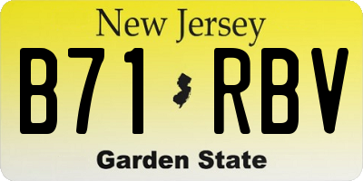 NJ license plate B71RBV