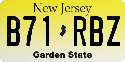 NJ license plate B71RBZ