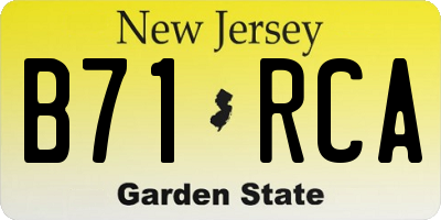 NJ license plate B71RCA