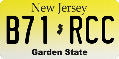 NJ license plate B71RCC