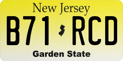 NJ license plate B71RCD