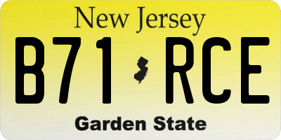 NJ license plate B71RCE