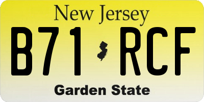 NJ license plate B71RCF