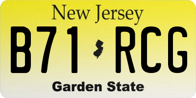 NJ license plate B71RCG