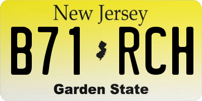 NJ license plate B71RCH