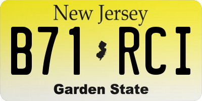 NJ license plate B71RCI