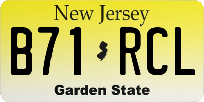 NJ license plate B71RCL