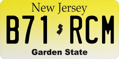 NJ license plate B71RCM