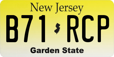NJ license plate B71RCP