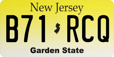 NJ license plate B71RCQ