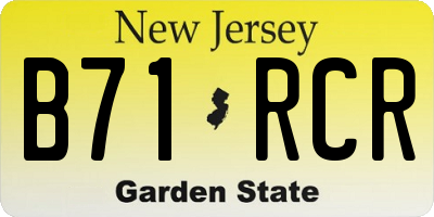 NJ license plate B71RCR