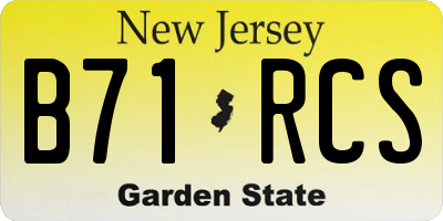 NJ license plate B71RCS