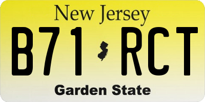 NJ license plate B71RCT