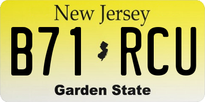 NJ license plate B71RCU