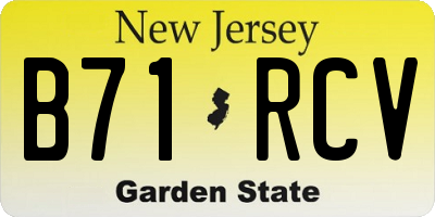 NJ license plate B71RCV