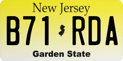 NJ license plate B71RDA