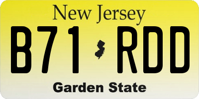 NJ license plate B71RDD