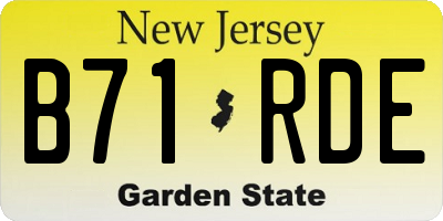 NJ license plate B71RDE
