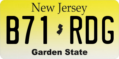NJ license plate B71RDG