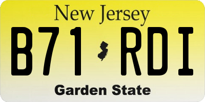 NJ license plate B71RDI
