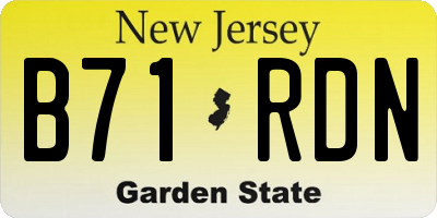 NJ license plate B71RDN
