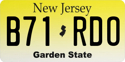 NJ license plate B71RDO